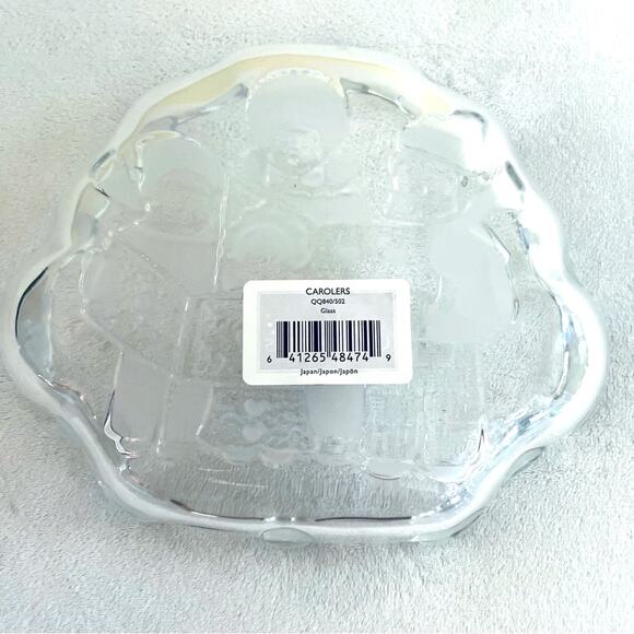 Vintage Mikasa Christmas Carolers Glass Dish Platter Candy Holiday Trinket - Picture 5 of 8